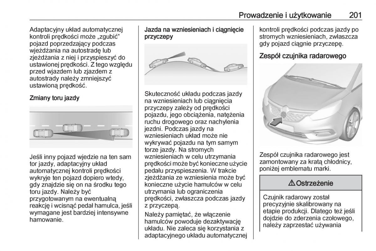 Opel Zafira C FL instrukcja obslugi / page 203