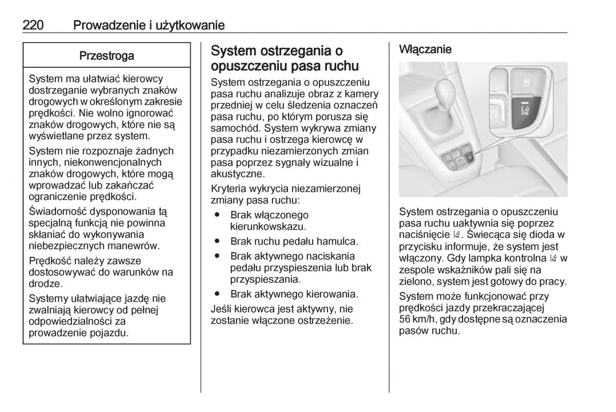 Opel Zafira C FL instrukcja obslugi / page 222