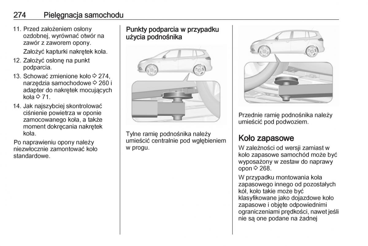 Opel Zafira C FL instrukcja obslugi / page 276