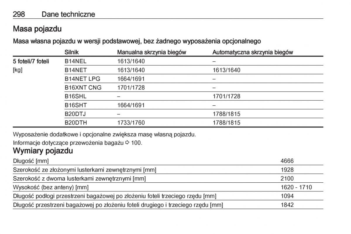 Opel Zafira C FL instrukcja obslugi / page 300