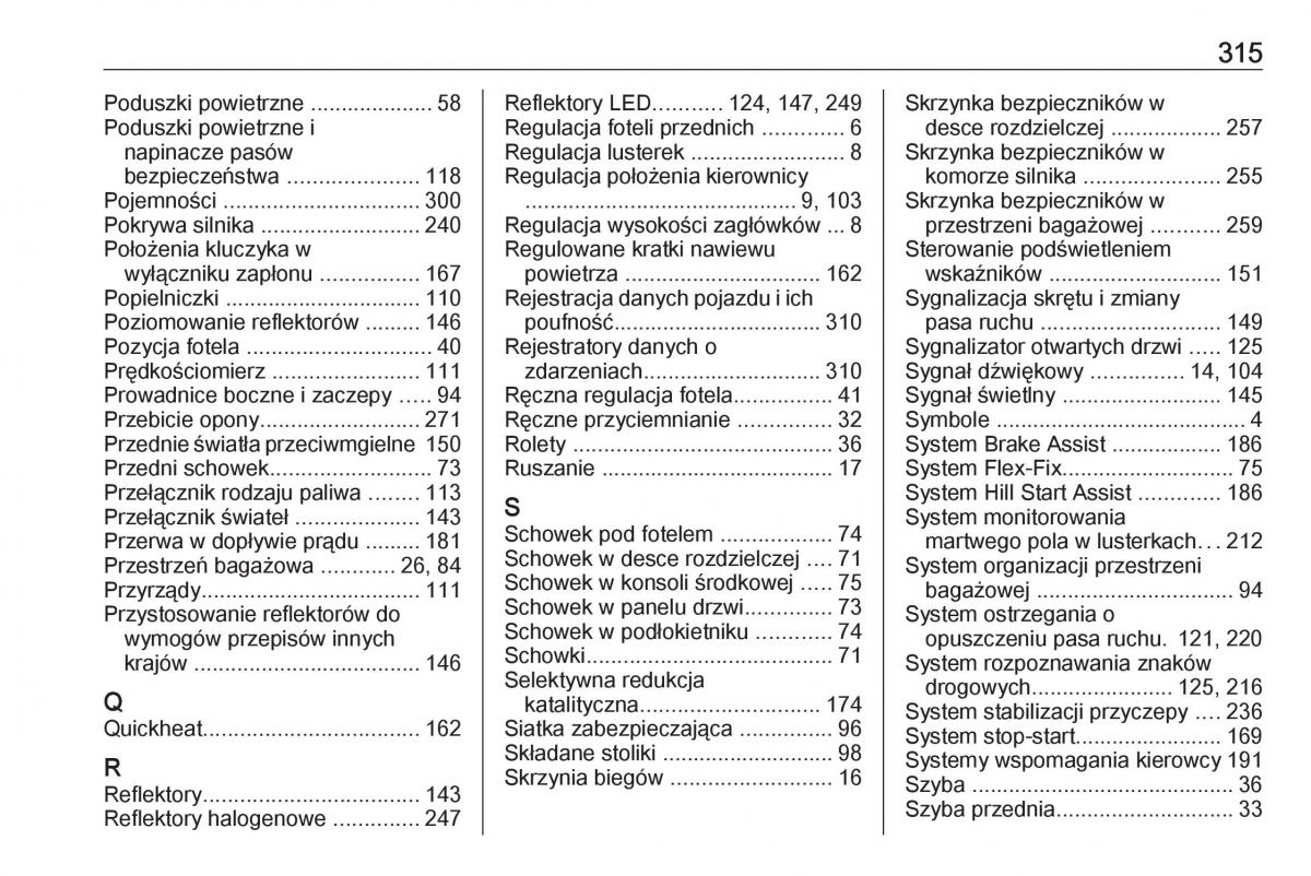 manual  Opel Zafira C FL instrukcja / page 317