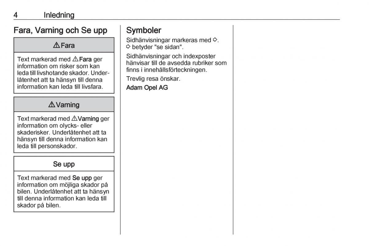 manual  Opel Zafira C FL instruktionsbok / page 6