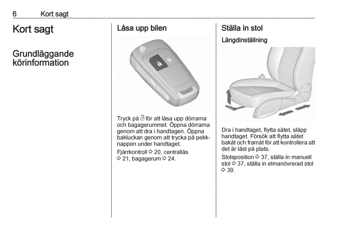 manual  Opel Zafira C FL instruktionsbok / page 8