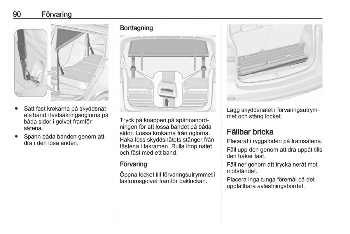 Opel Zafira C FL instruktionsbok / page 92