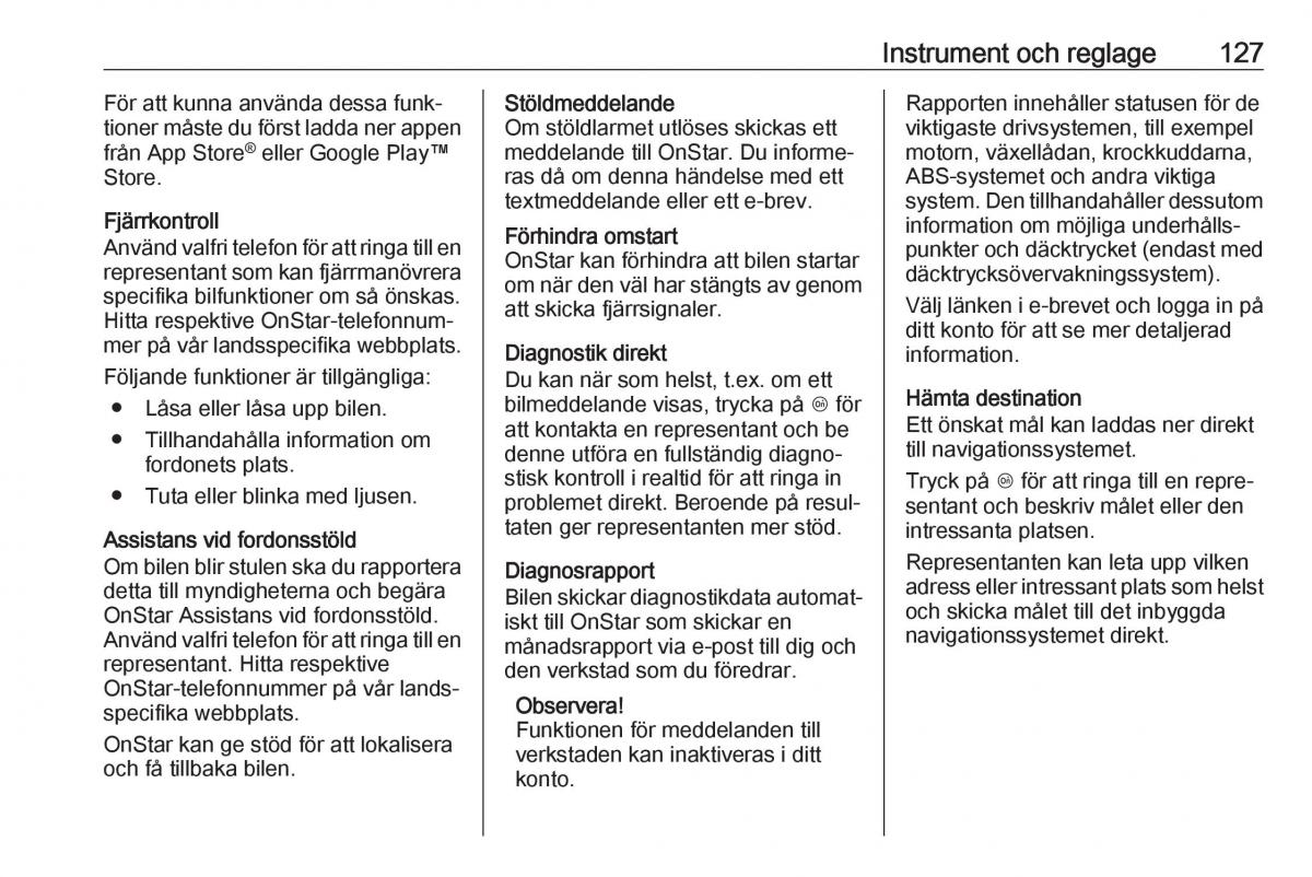 Opel Zafira C FL instruktionsbok / page 129
