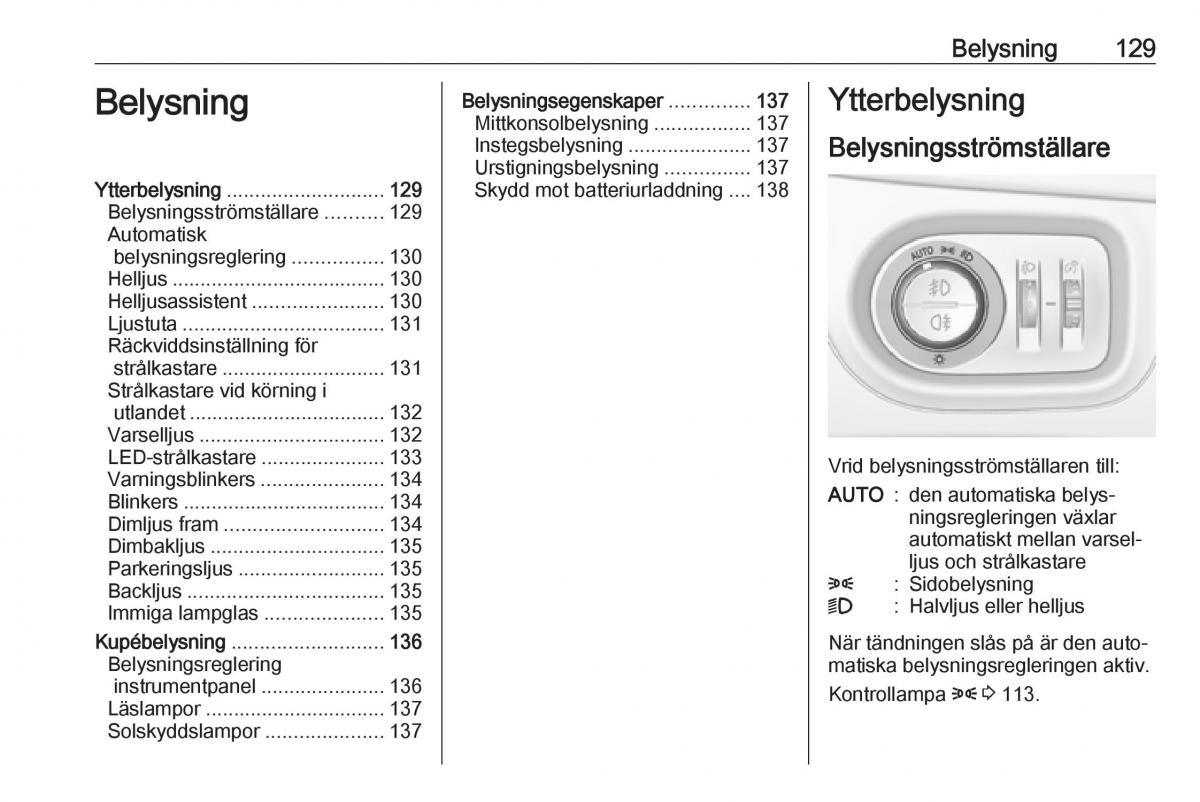 Opel Zafira C FL instruktionsbok / page 131