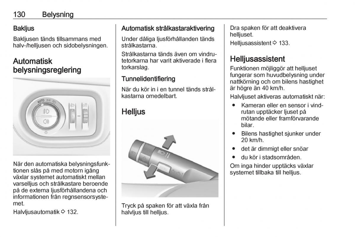 Opel Zafira C FL instruktionsbok / page 132