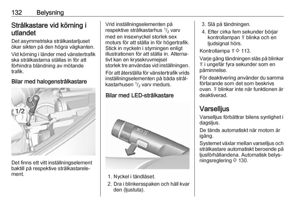 Opel Zafira C FL instruktionsbok / page 134