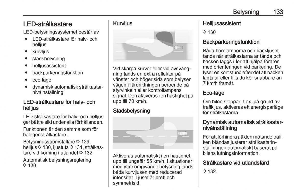 Opel Zafira C FL instruktionsbok / page 135