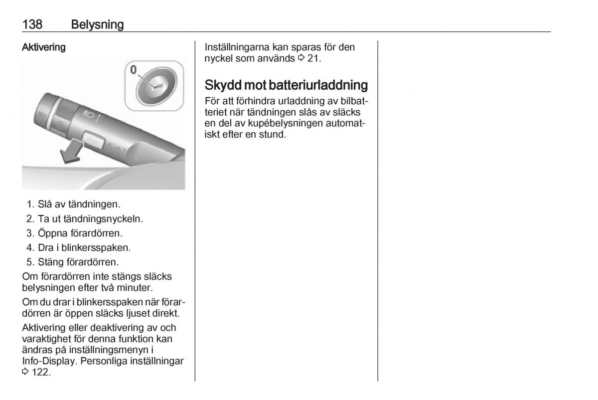 Opel Zafira C FL instruktionsbok / page 140