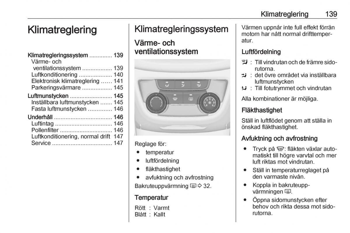 Opel Zafira C FL instruktionsbok / page 141