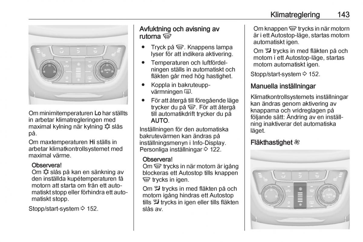 Opel Zafira C FL instruktionsbok / page 145