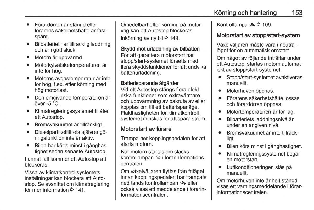 Opel Zafira C FL instruktionsbok / page 155