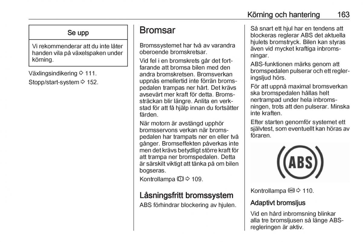 Opel Zafira C FL instruktionsbok / page 165