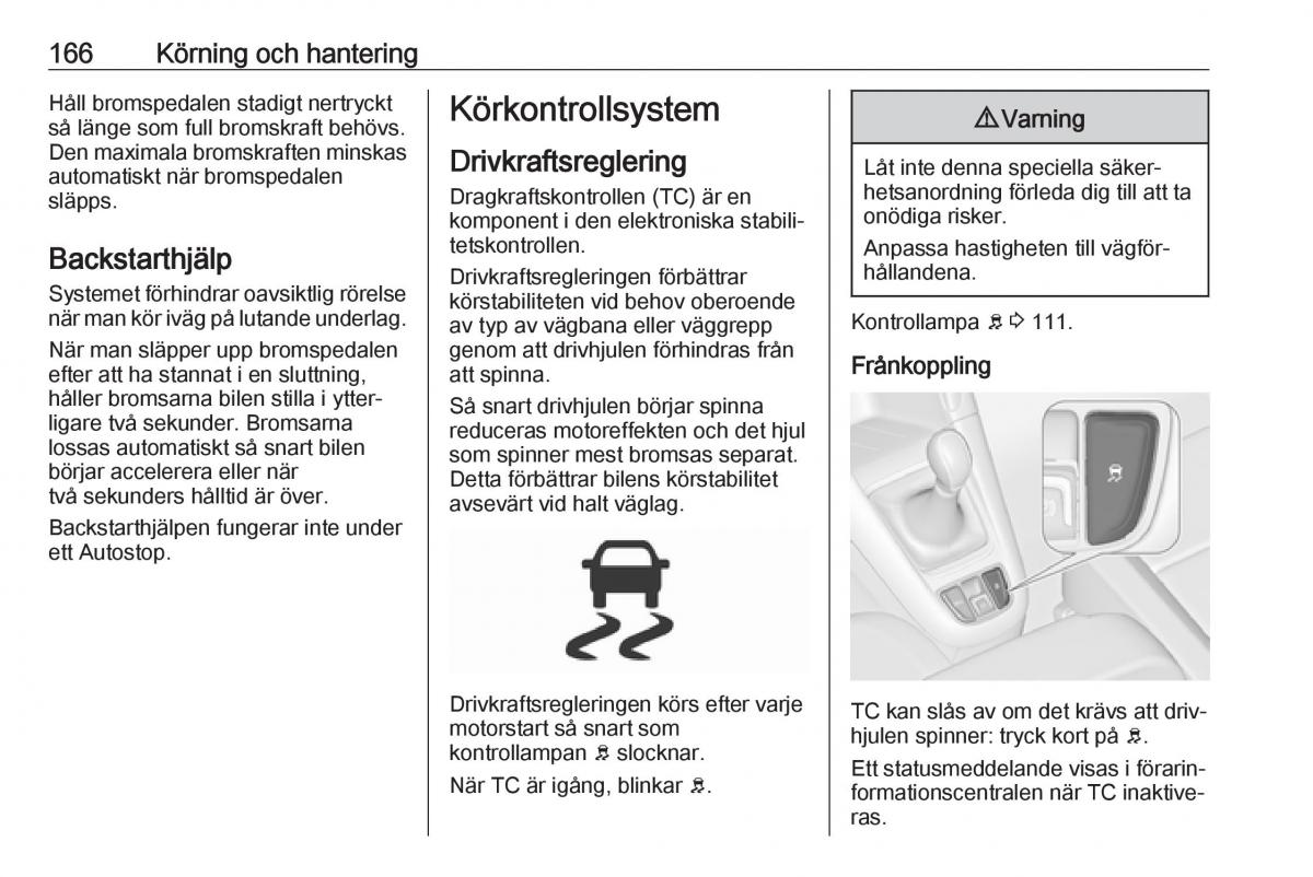 Opel Zafira C FL instruktionsbok / page 168