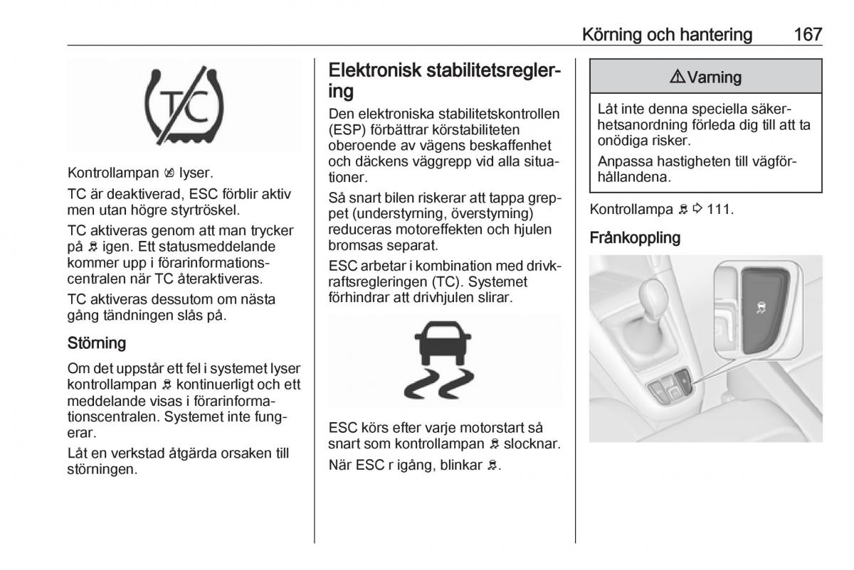Opel Zafira C FL instruktionsbok / page 169
