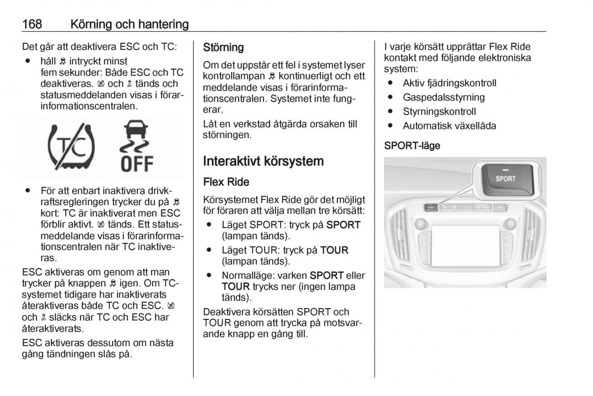Opel Zafira C FL instruktionsbok / page 170