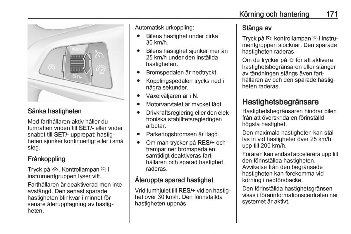 Opel Zafira C FL instruktionsbok / page 173