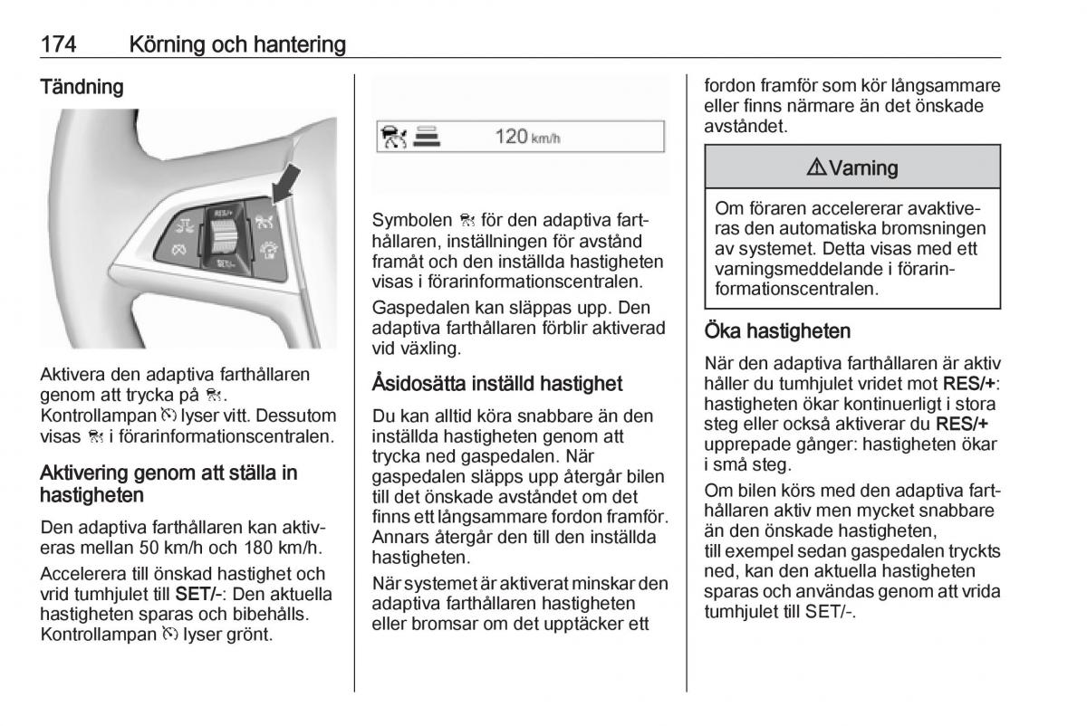 Opel Zafira C FL instruktionsbok / page 176