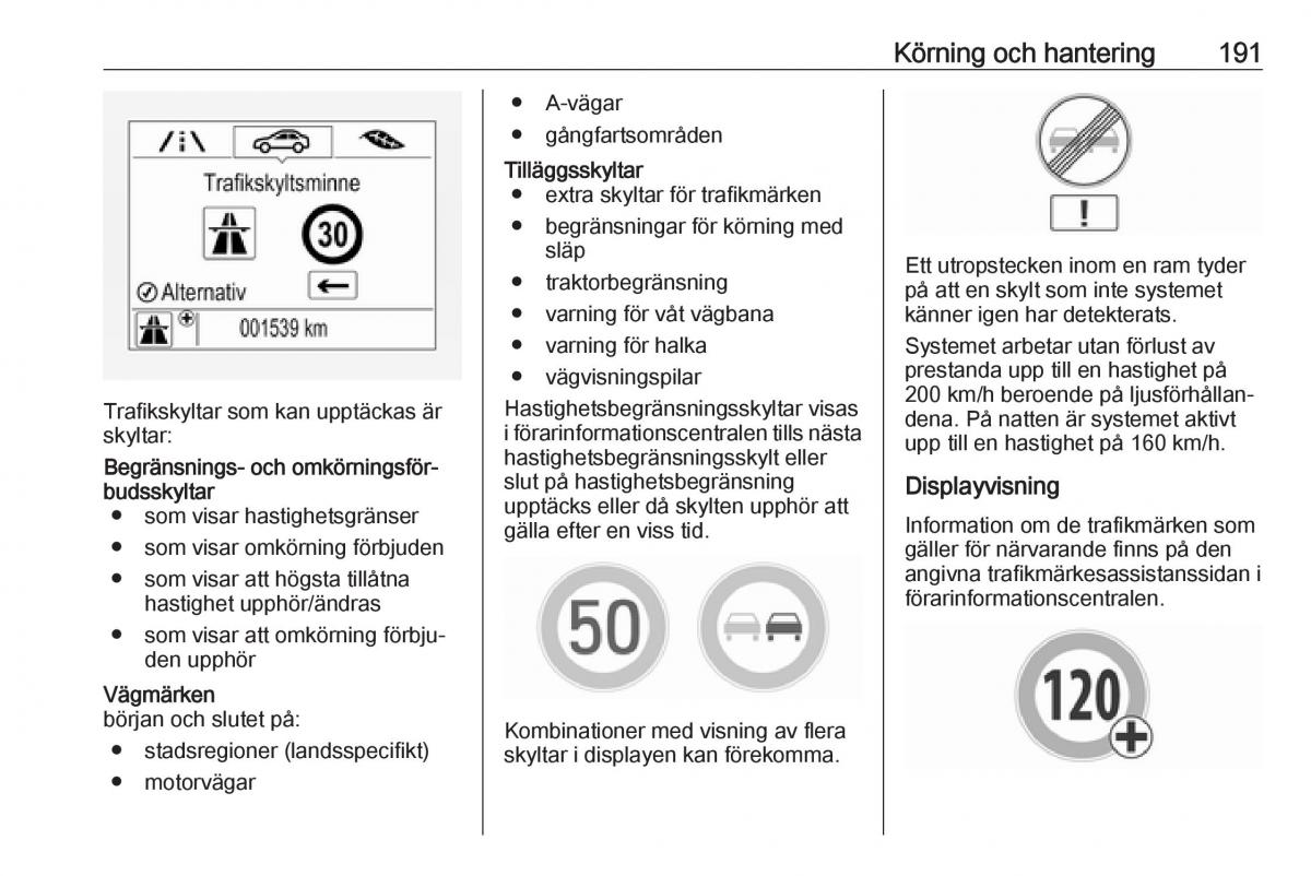Opel Zafira C FL instruktionsbok / page 193