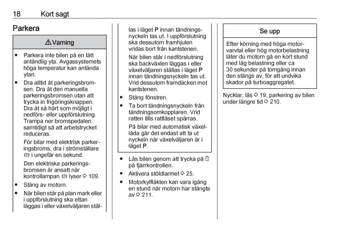 Opel Zafira C FL instruktionsbok / page 20