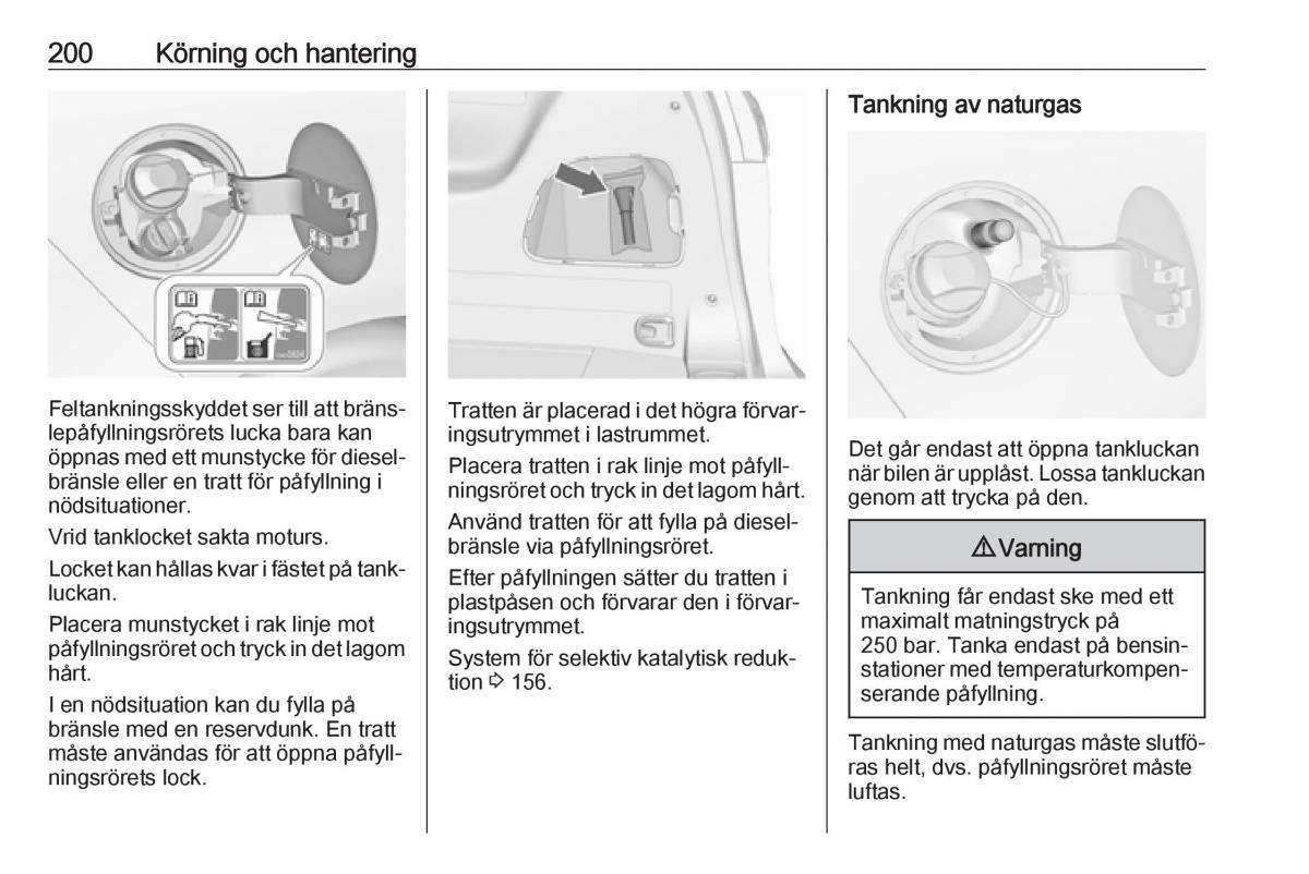 Opel Zafira C FL instruktionsbok / page 202