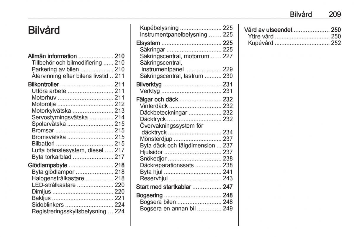 Opel Zafira C FL instruktionsbok / page 211