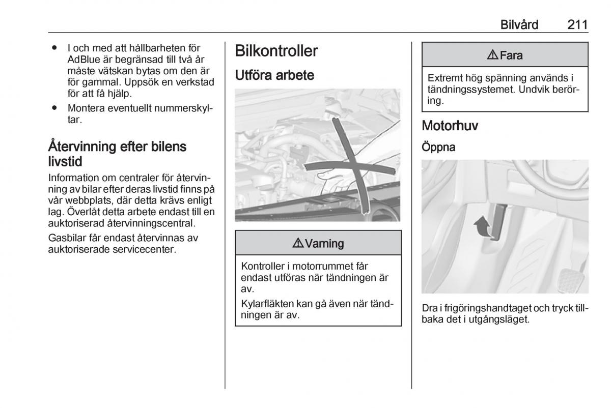 Opel Zafira C FL instruktionsbok / page 213