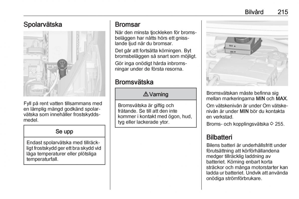 Opel Zafira C FL instruktionsbok / page 217
