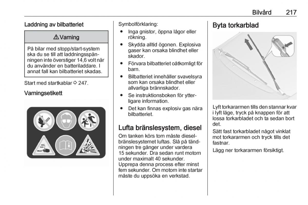 Opel Zafira C FL instruktionsbok / page 219
