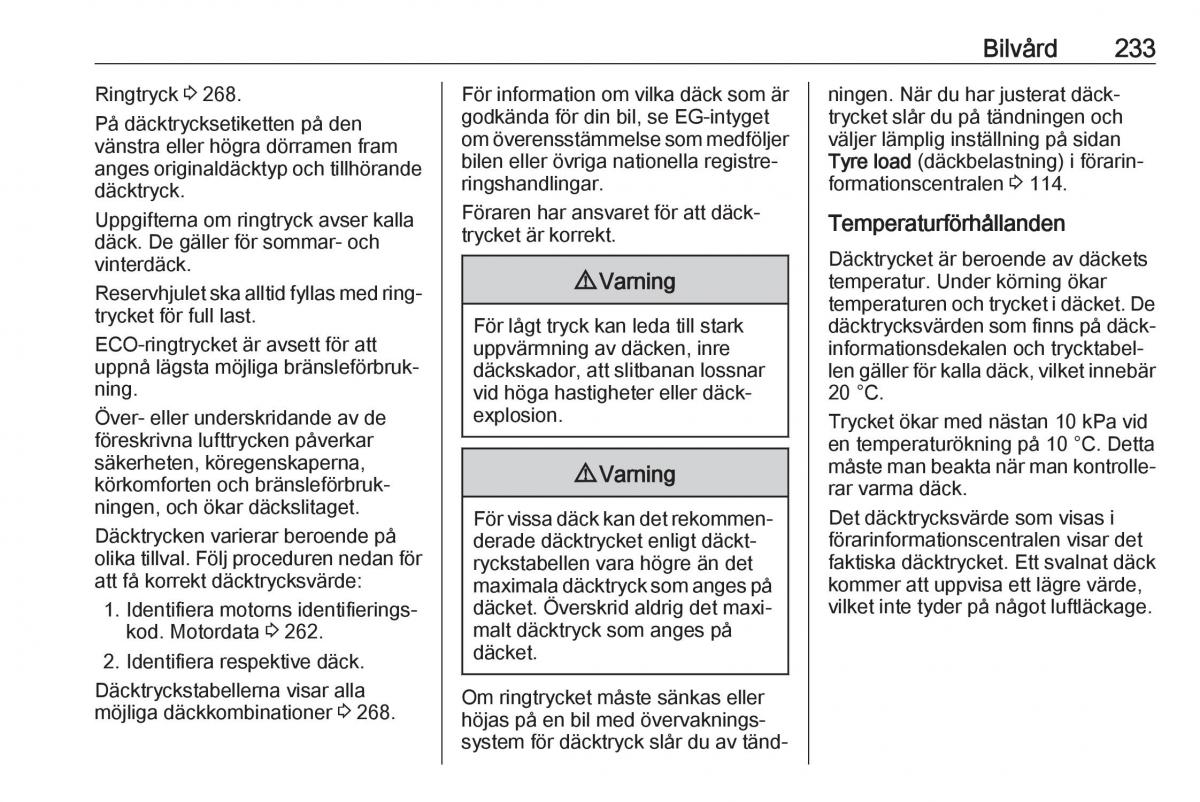 Opel Zafira C FL instruktionsbok / page 235