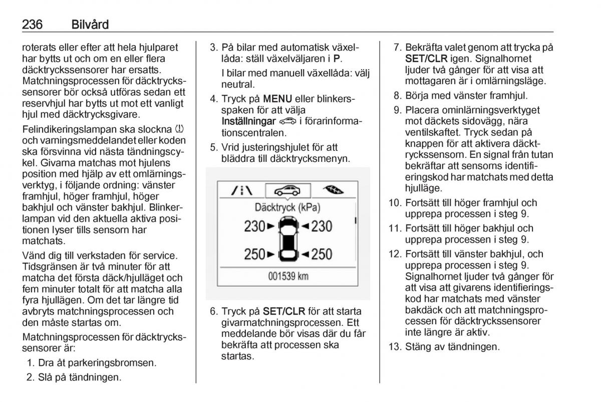 Opel Zafira C FL instruktionsbok / page 238