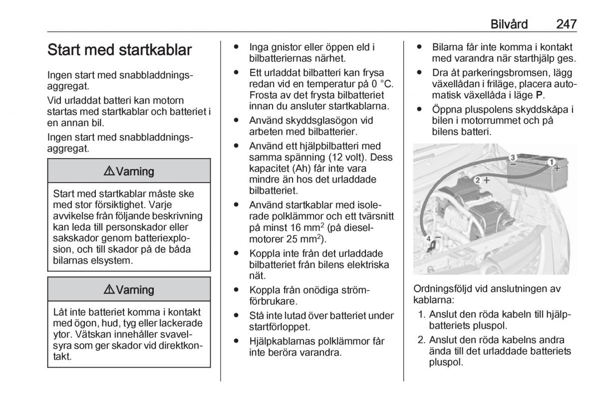 Opel Zafira C FL instruktionsbok / page 249