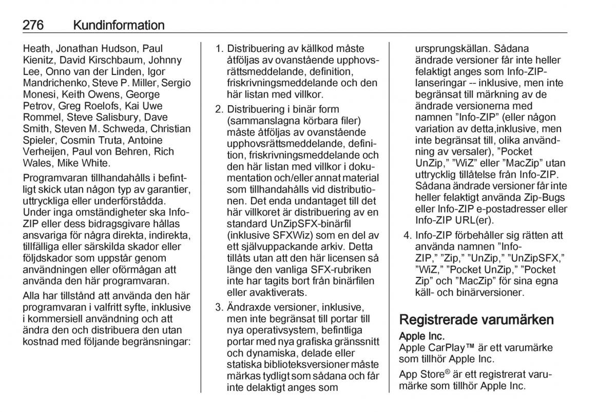 Opel Zafira C FL instruktionsbok / page 278