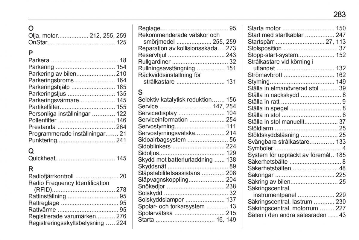 manual  Opel Zafira C FL instruktionsbok / page 285