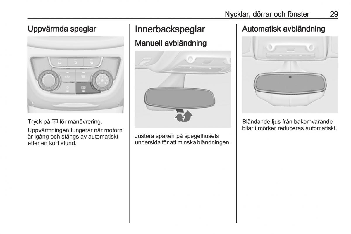 Opel Zafira C FL instruktionsbok / page 31