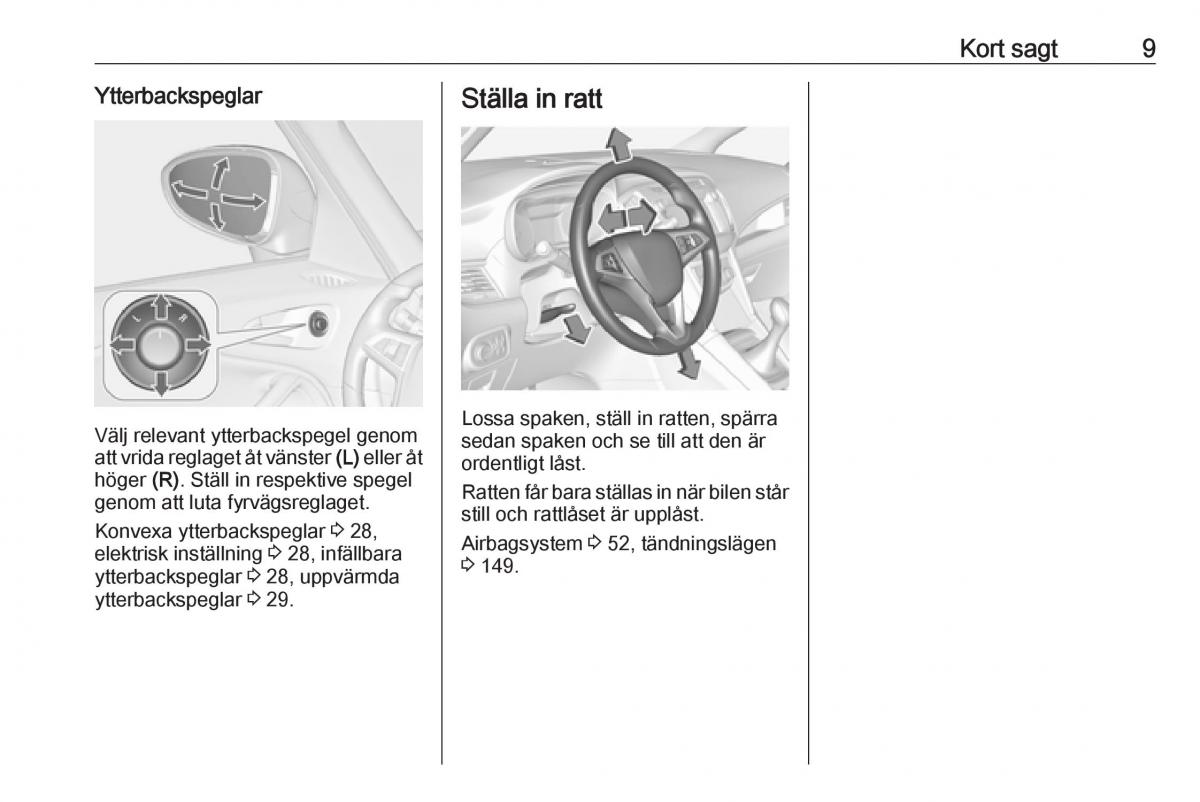 Opel Zafira C FL instruktionsbok / page 11