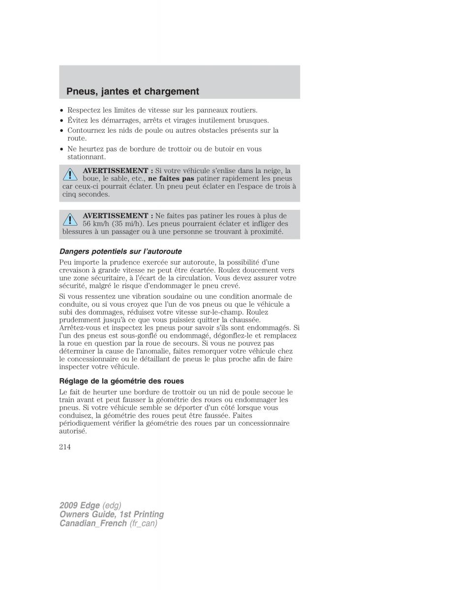 Forde Edge I manuel du proprietaire / page 214