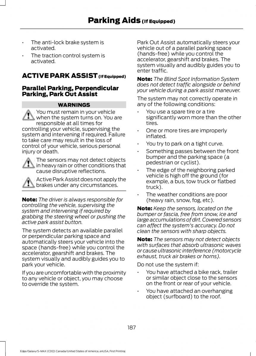 Forde Edge II owners manual / page 190