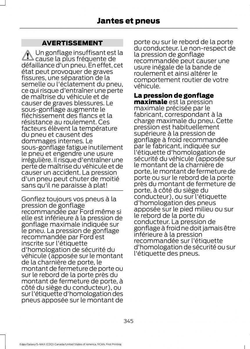 Forde Edge II manuel du proprietaire / page 348