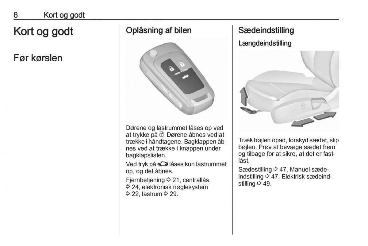 Opel Insignia A Bilens instruktionsbog / page 8