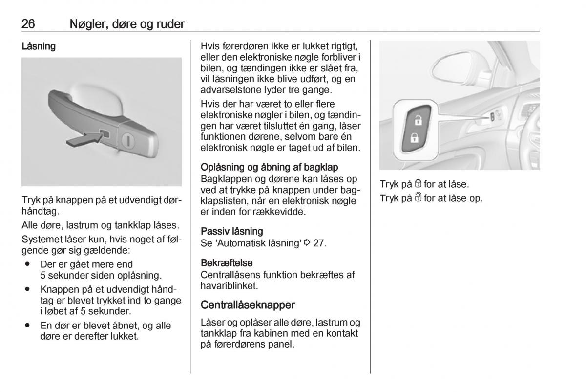 Opel Insignia A Bilens instruktionsbog / page 28