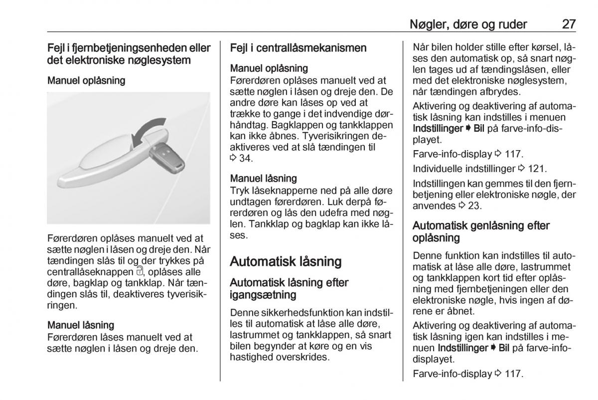 Opel Insignia A Bilens instruktionsbog / page 29