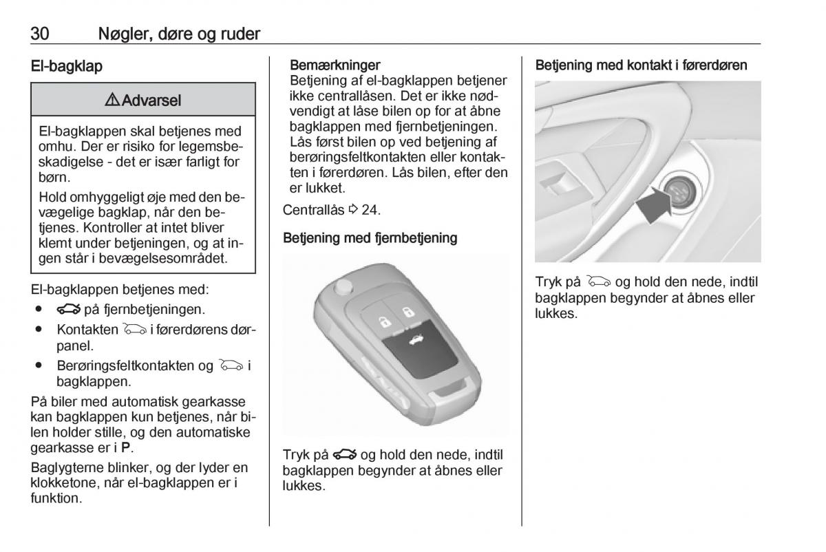 Opel Insignia A Bilens instruktionsbog / page 32
