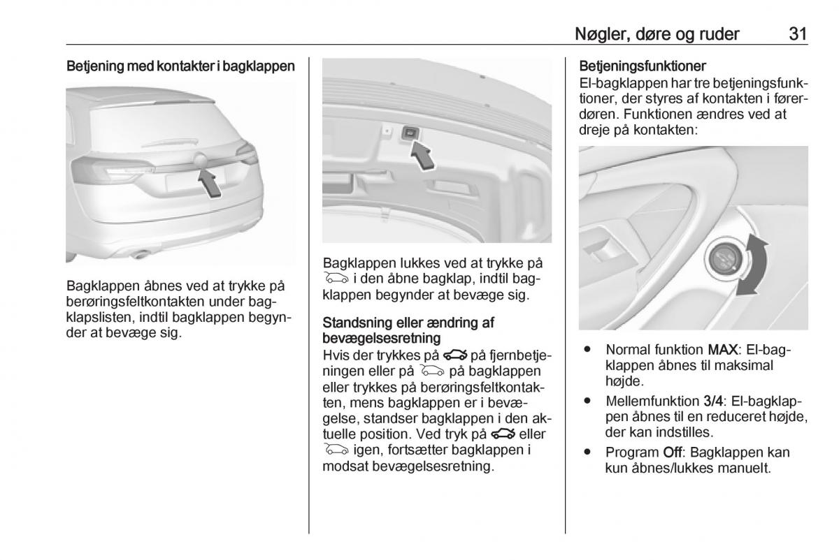 Opel Insignia A Bilens instruktionsbog / page 33