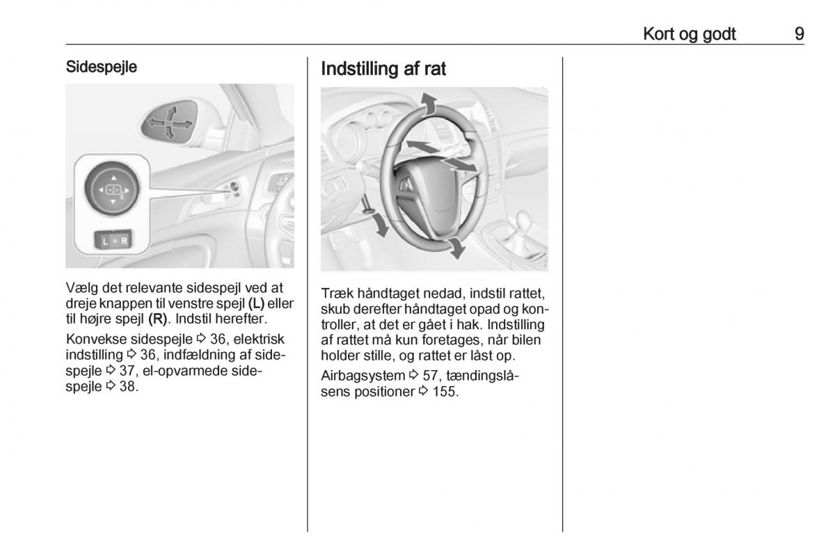 Opel Insignia A Bilens instruktionsbog / page 11