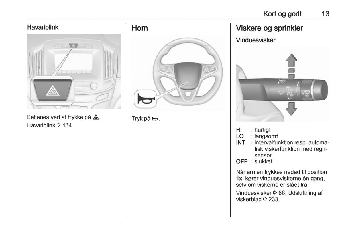 Opel Insignia A Bilens instruktionsbog / page 15