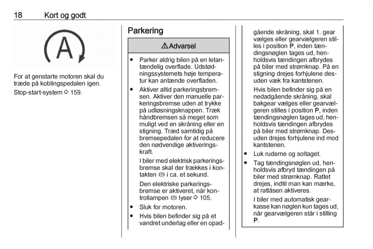 Opel Insignia A Bilens instruktionsbog / page 20