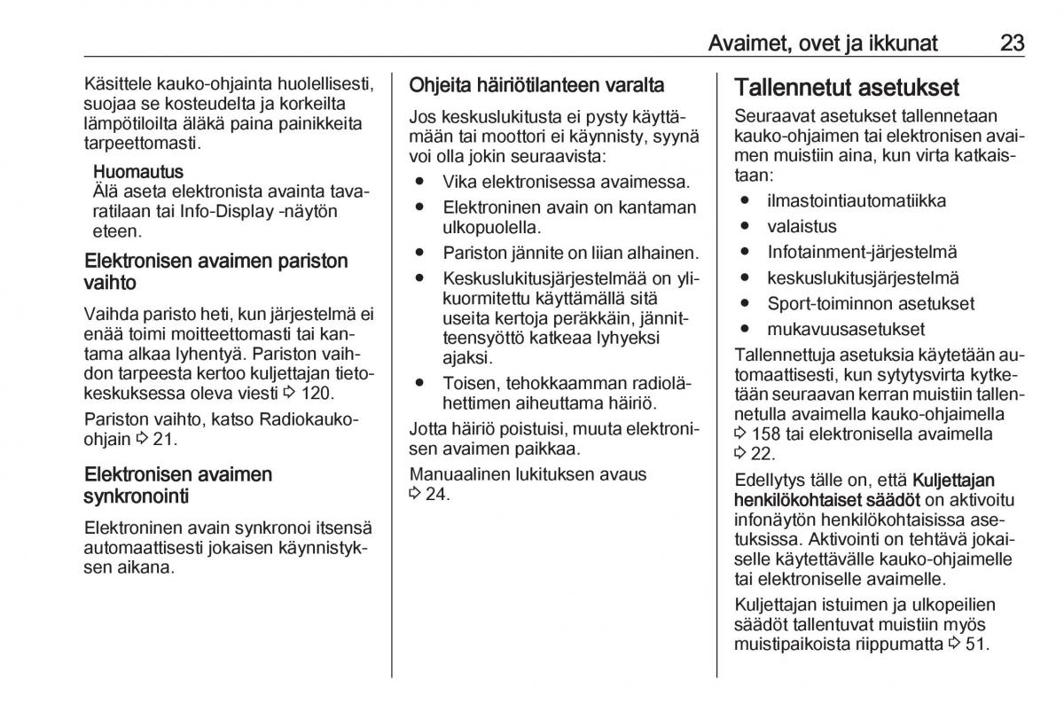 Opel Insignia A omistajan kasikirja / page 25