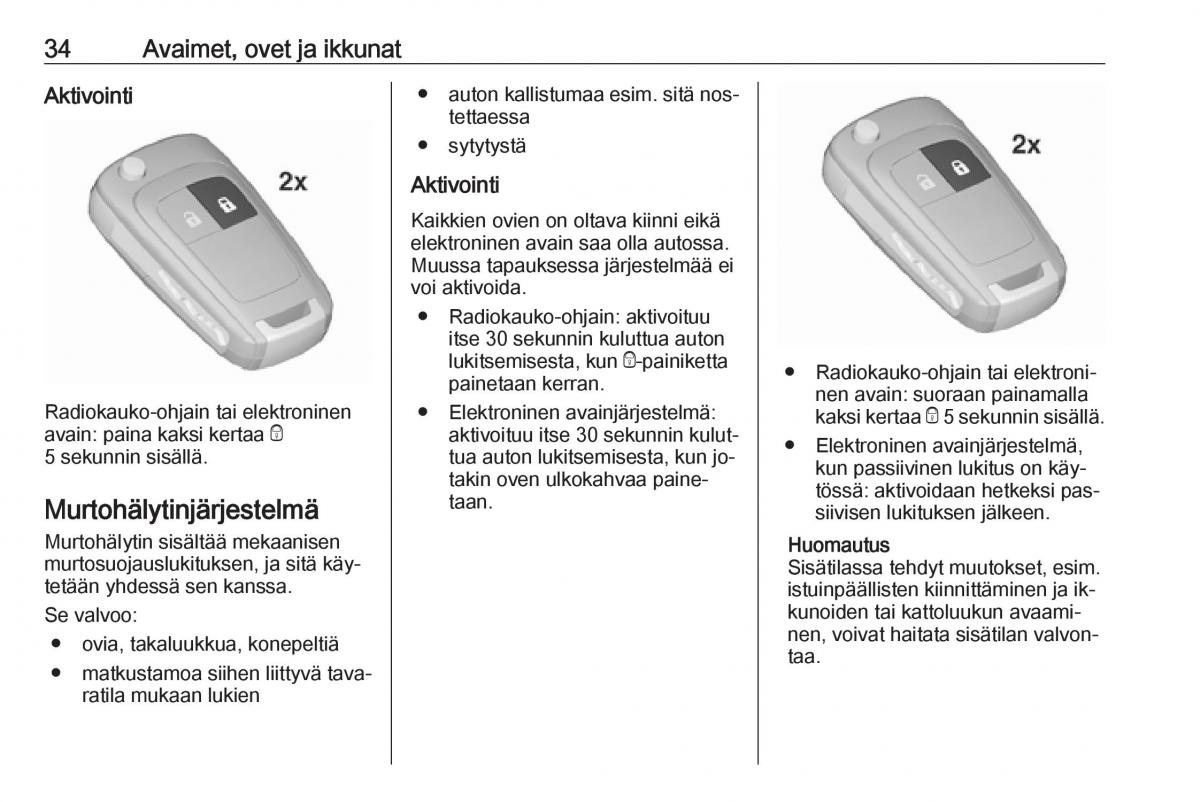 Opel Insignia A omistajan kasikirja / page 36